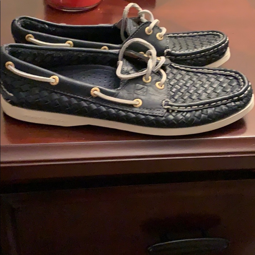 ⚡️⚡️Navy blue and white Sperry top-spider shoes